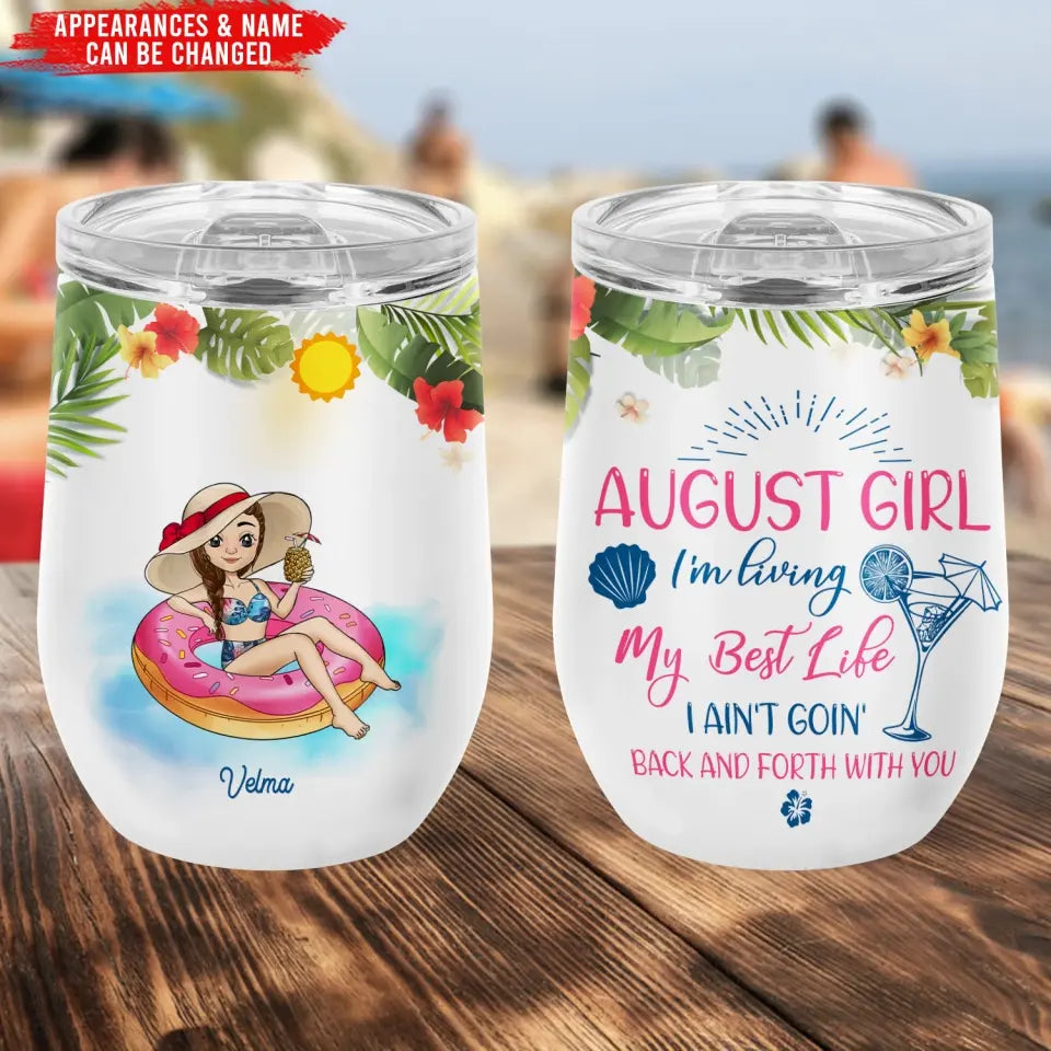 I'm Living My Best Life - Personalized Wine Tumbler, Birthday Gift, Summer Gift for Women