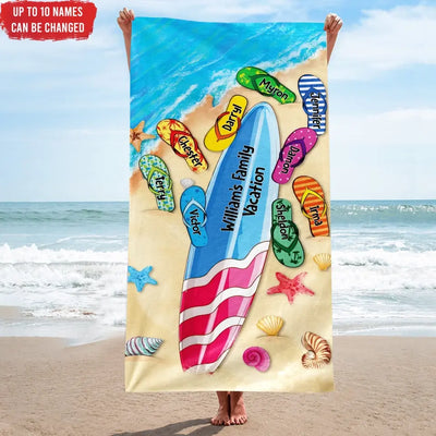 Best Summer Ever The Family Name - Personalized Beach Towel, Summer Gift For Family