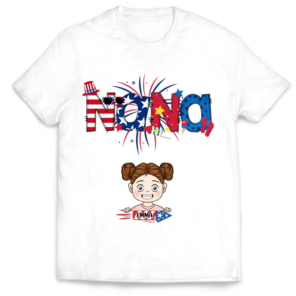 4th Of July Grandma - Personalized Grandma Shirt, Independence Day Gift For Grandma, Mom