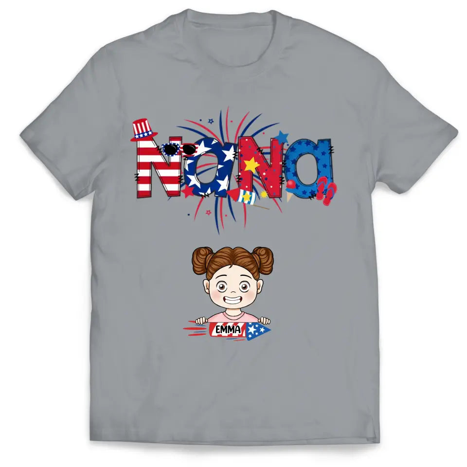 4th Of July Grandma - Personalized Grandma Shirt, Independence Day Gift For Grandma, Mom
