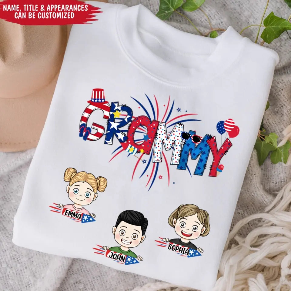 4th Of July Grandma - Personalized Grandma Shirt, Independence Day Gift For Grandma, Mom