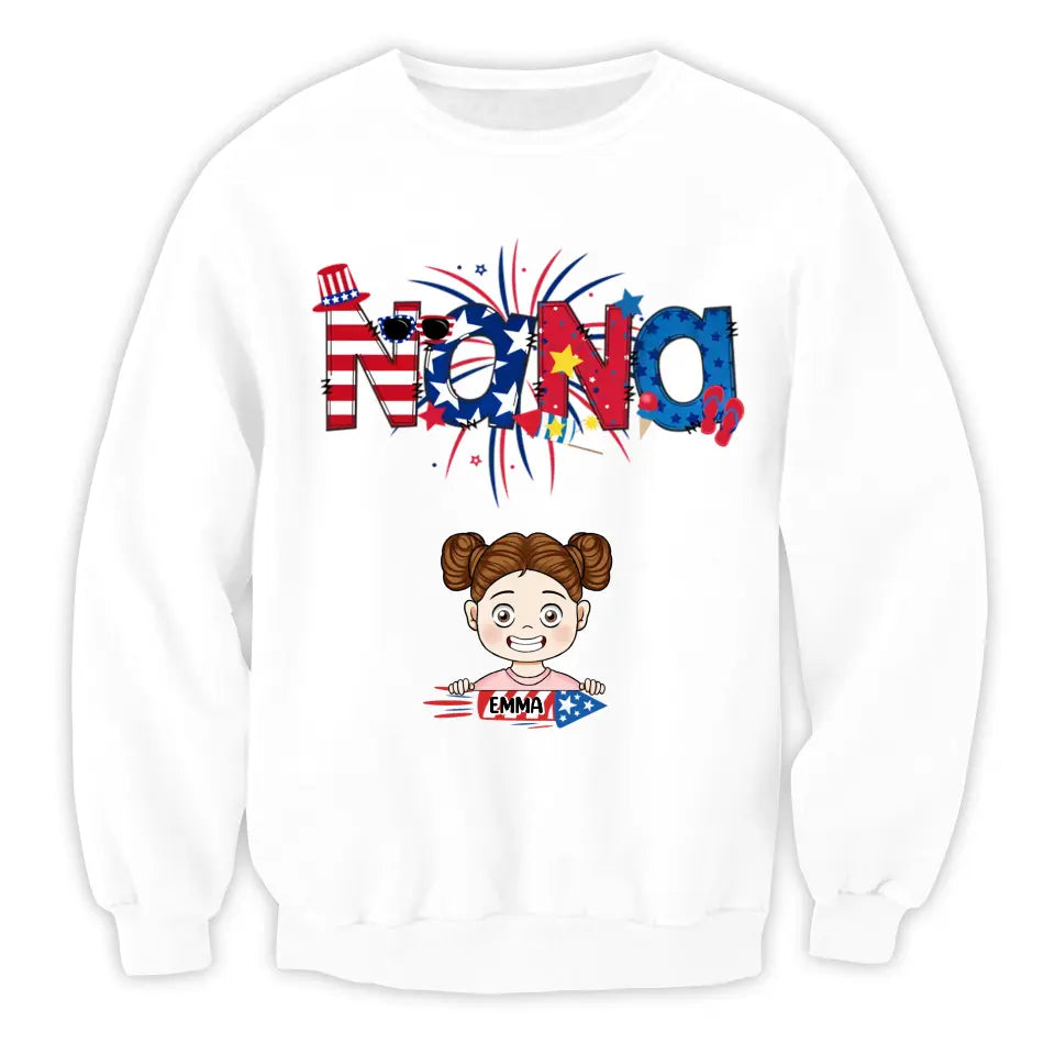 4th Of July Grandma - Personalized Grandma Shirt, Independence Day Gift For Grandma, Mom