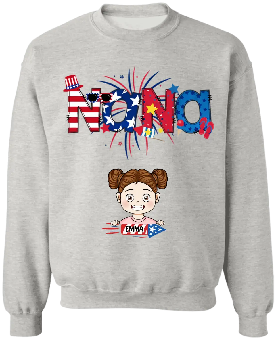 4th Of July Grandma - Personalized Grandma Shirt, Independence Day Gift For Grandma, Mom