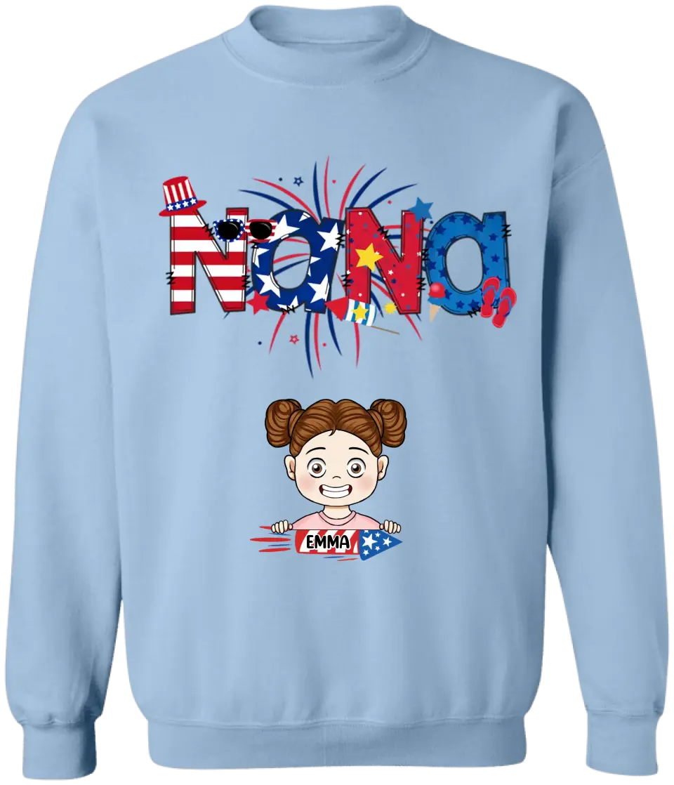 4th Of July Grandma - Personalized Grandma Shirt, Independence Day Gift For Grandma, Mom