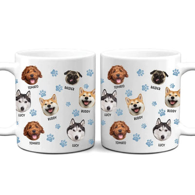 Dog Face Mix Paw - Personalized Mug, Up Load Photo, Gift For Dog Lover