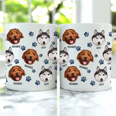 Dog Face Mix Paw - Personalized Mug, Up Load Photo, Gift For Dog Lover