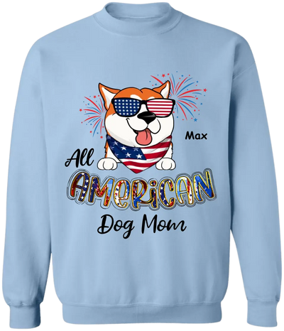 All American Dog Mom - Personalized T-Shirt, 4th Of July T-Shirt, Gift For Dog Lovers
