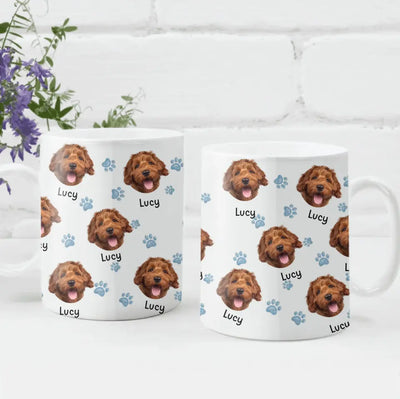 Dog Face Mix Paw - Personalized Mug, Up Load Photo, Gift For Dog Lover
