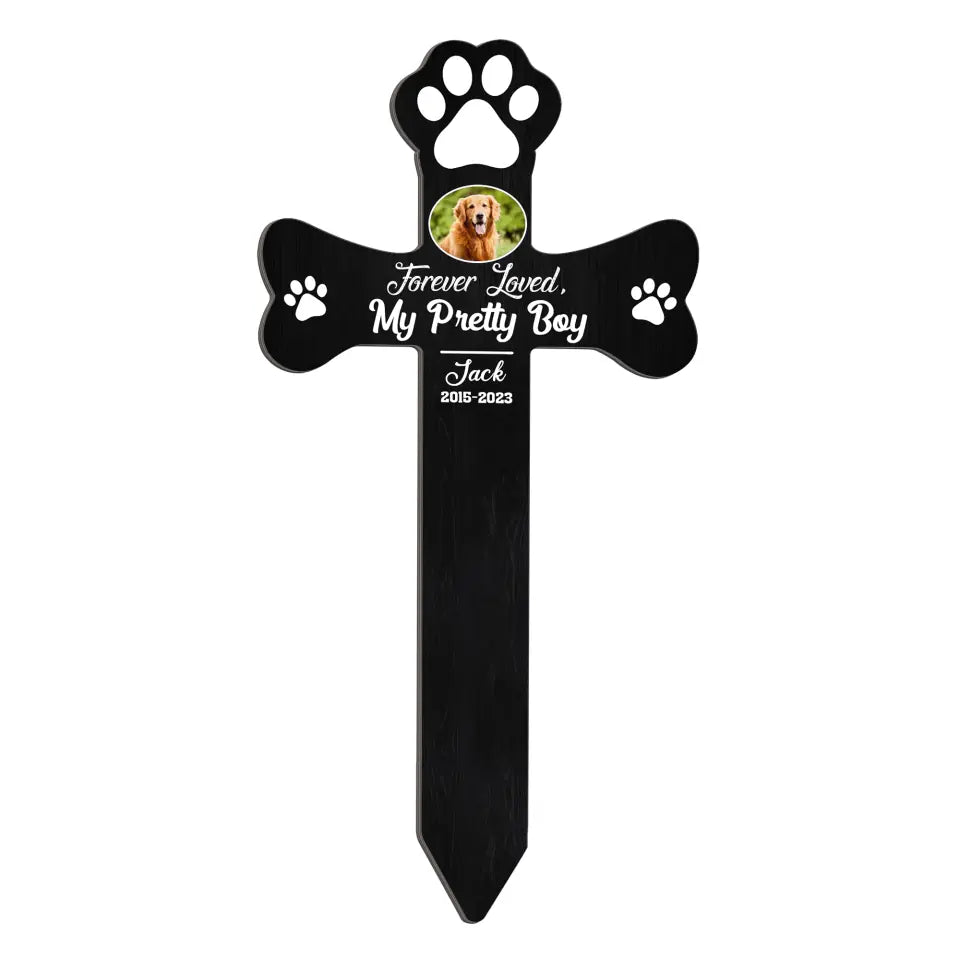 Forever Loved Our Pretty Girl/Boy - Personalized Plaque Stake, Memorial Gift, Pet Loss Gift