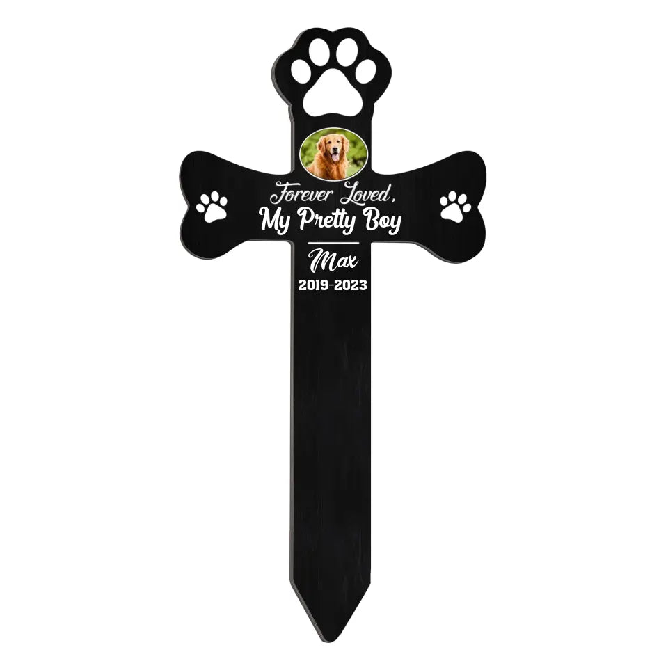 Forever Loved Our Pretty Girl/Boy - Personalized Plaque Stake, Memorial Gift, Pet Loss Gift