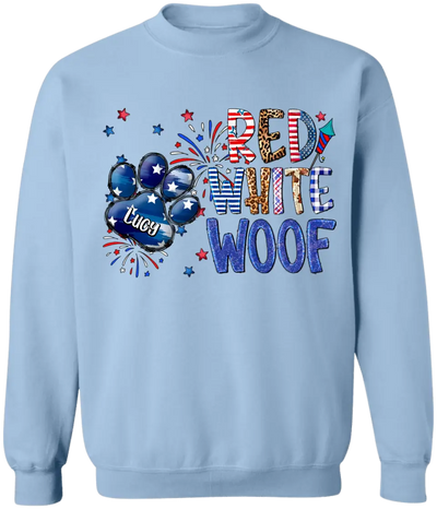 Red White Woof - Personalized T-Shirt, Gift For Dog Lover, Independence Day Gift