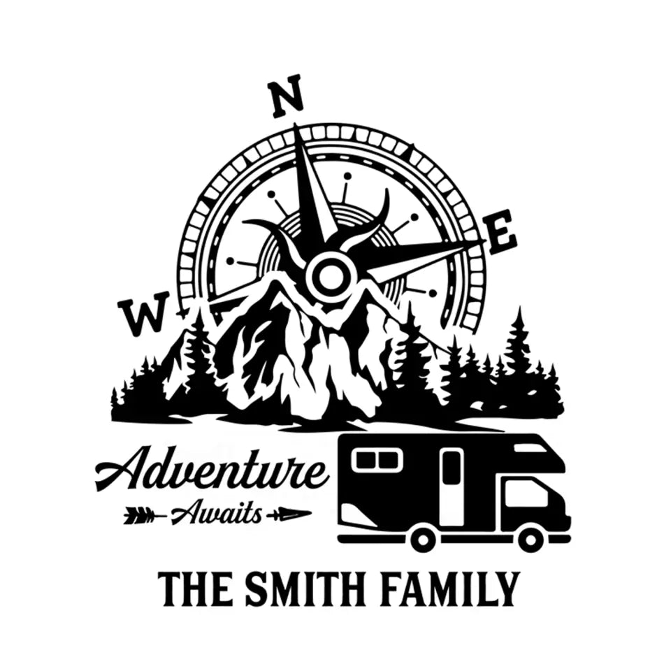 Always Take The Scenic Route - Personalized Camping Decal, Camper RVs Mountain Decal
