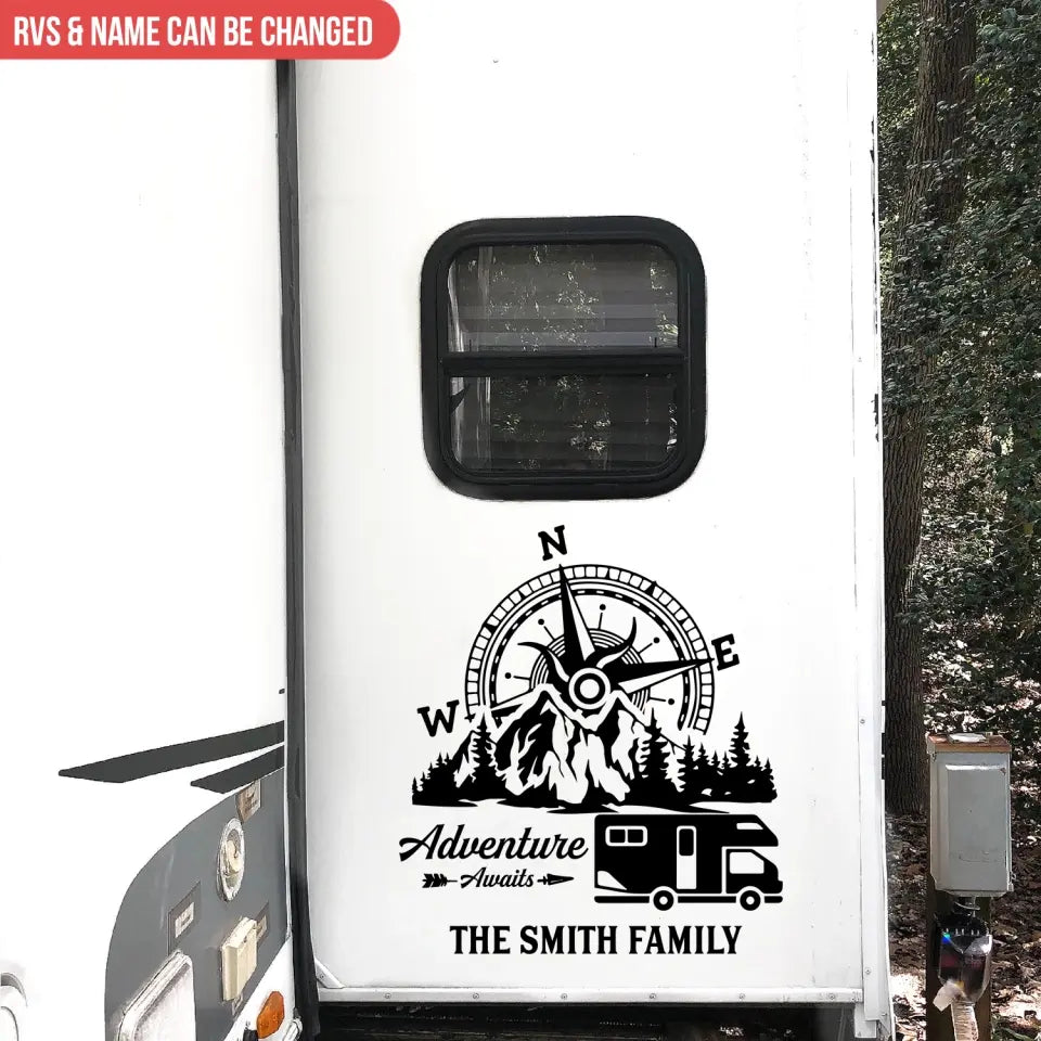 Always Take The Scenic Route - Personalized Camping Decal, Camper RVs Mountain Decal