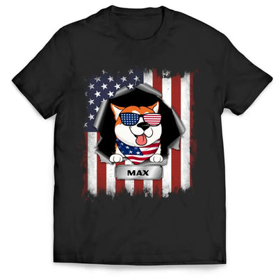 Happy 4th Of July Dog - Personalized T-Shirt, 4th Of July Dog T-Shirt, Dog Lovers, Happy Independence Day