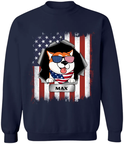 Happy 4th Of July Dog - Personalized T-Shirt, 4th Of July Dog T-Shirt, Dog Lovers, Happy Independence Day