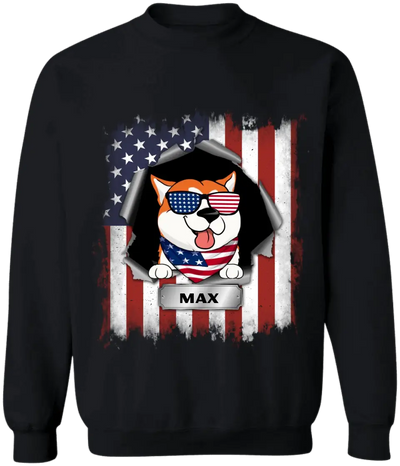 Happy 4th Of July Dog - Personalized T-Shirt, 4th Of July Dog T-Shirt, Dog Lovers, Happy Independence Day