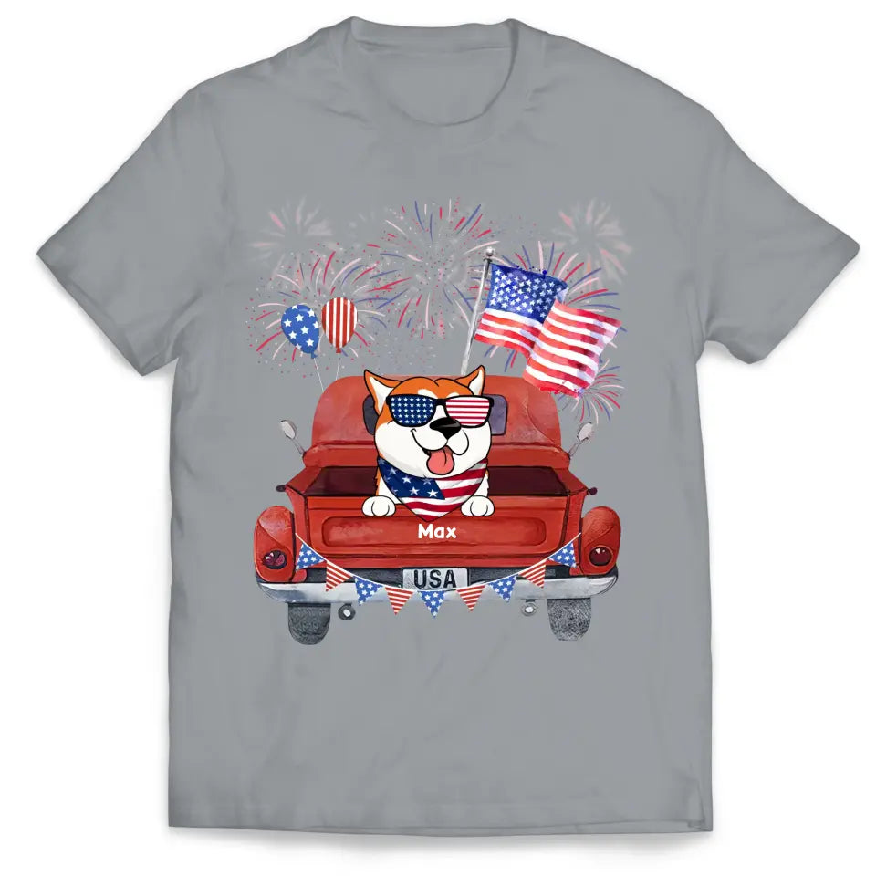 Independence Day Fireworks - Personalized T-Shirt, 4th Of July Dog T-Shirt