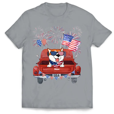 Independence Day Fireworks - Personalized T-Shirt, 4th Of July Dog T-Shirt