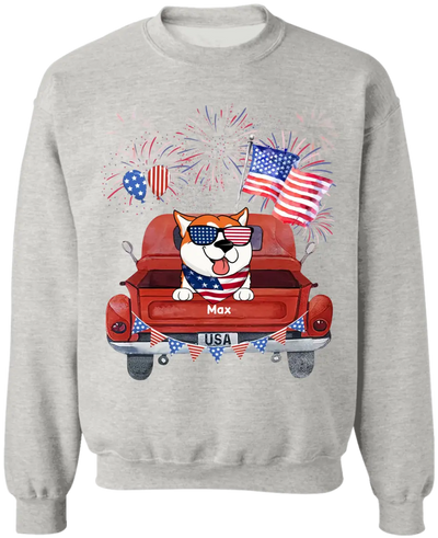 Independence Day Fireworks - Personalized T-Shirt, 4th Of July Dog T-Shirt