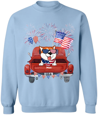 Independence Day Fireworks - Personalized T-Shirt, 4th Of July Dog T-Shirt