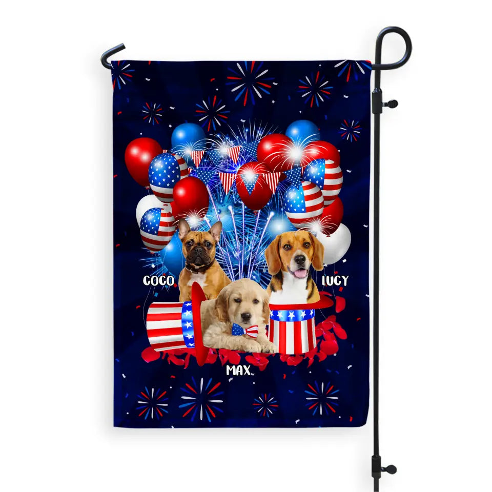 Limited Edition Dog 4th Of July - Personalized Garden Flag, 4th Of July Dog Gift