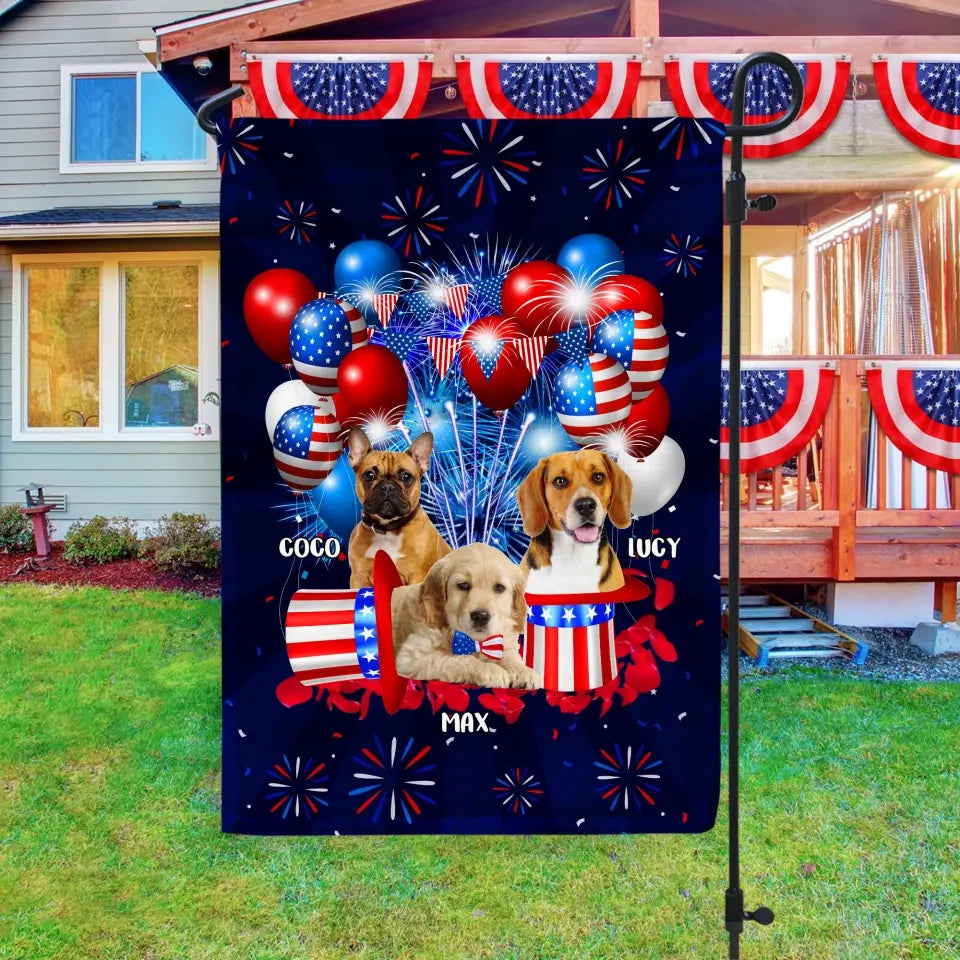 Limited Edition Dog 4th Of July - Personalized Garden Flag, 4th Of July Dog Gift