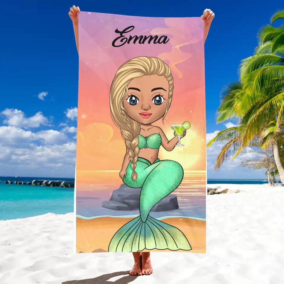 The Beach Is My Happy Place - Personalized Beach Towel, Gift For Beach Lover