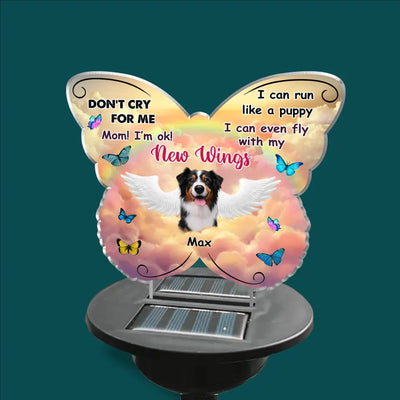 Don’t Cry For Me, Mom I’m Ok! - Personalized Solar Light, Gift For Dog Lover