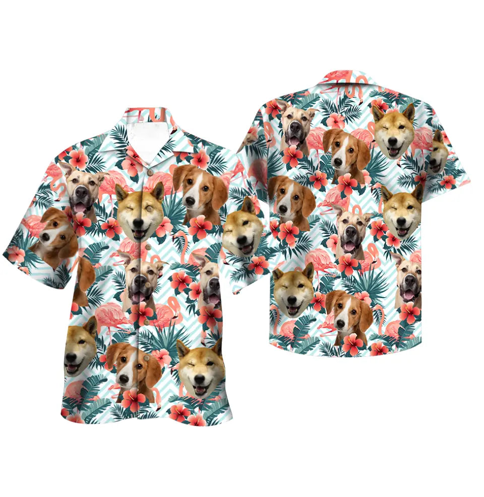 Funny Tropical Floral - Personalized Hawaiian Shirt, Summer Gift with Custom Face for Men