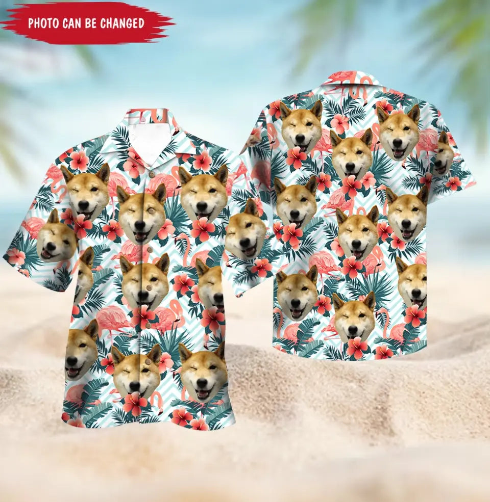 Funny Tropical Floral - Personalized Hawaiian Shirt, Summer Gift with Custom Face for Men