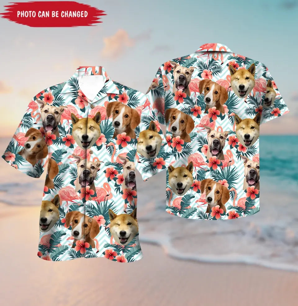 Funny Tropical Floral - Personalized Hawaiian Shirt, Summer Gift with Custom Face for Men