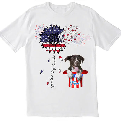 You Are My Sunshine Flower Dog Photo - Personalized T-shirt, Independence Gift For Dog Lovers