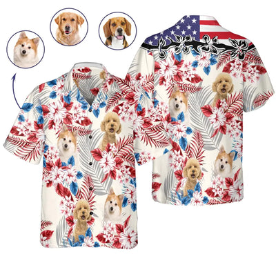 America Flag - Personalized Hawaiian Shirt, 4th Of July Upload Pet Photo Hawaiian Shirt