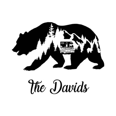 Bear Adventure Camping - Personalized Decal, Camping Decal For Camping Lovers