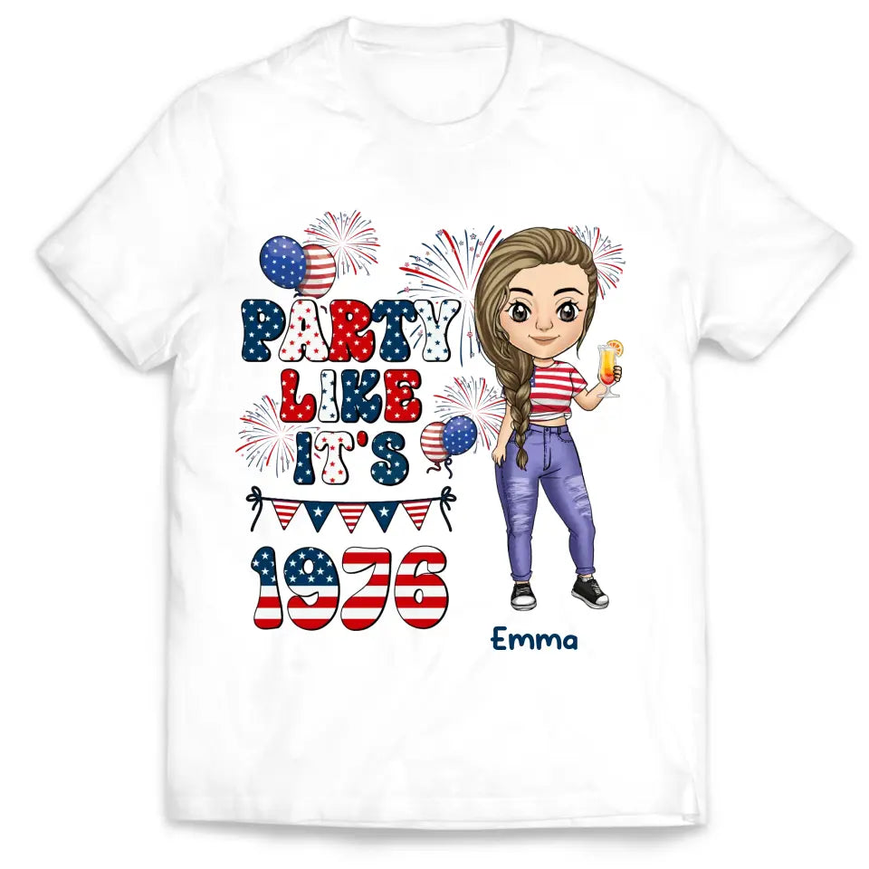 Party Like It's 1976 - Personalized T-Shirt, 4th Of July T-Shirt