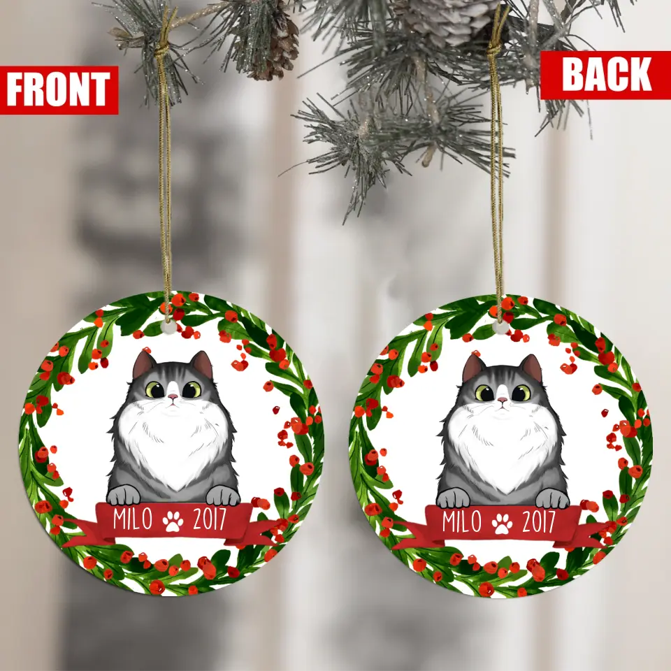 Personalized Mistletoe Ceramic Ornament