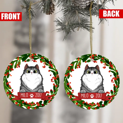 Personalized Mistletoe Ceramic Ornament