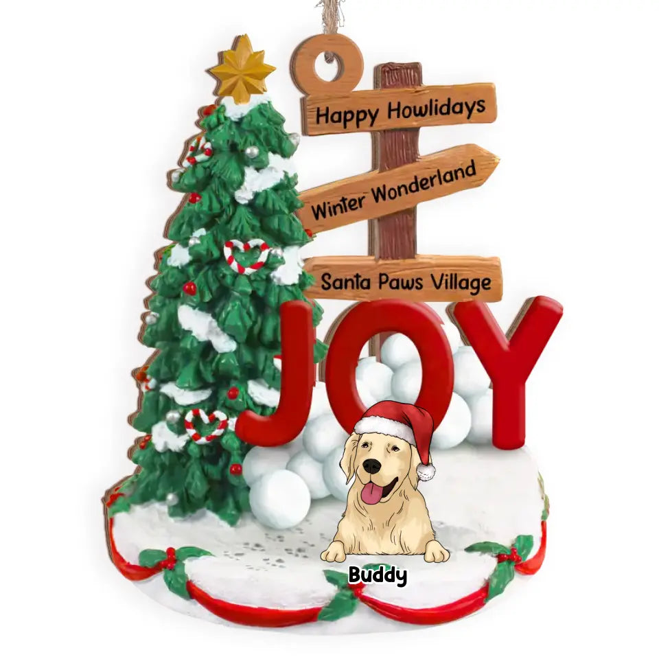 Happy Howlidays, Winter Wonderland, Santa Paws Village - Personalized Ornament, Gift For Dog Lover