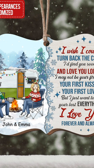Personalized Wooden Ornament - Christmas Gift For Lover, Family, Couple - Personalized Camping Couple Ornament