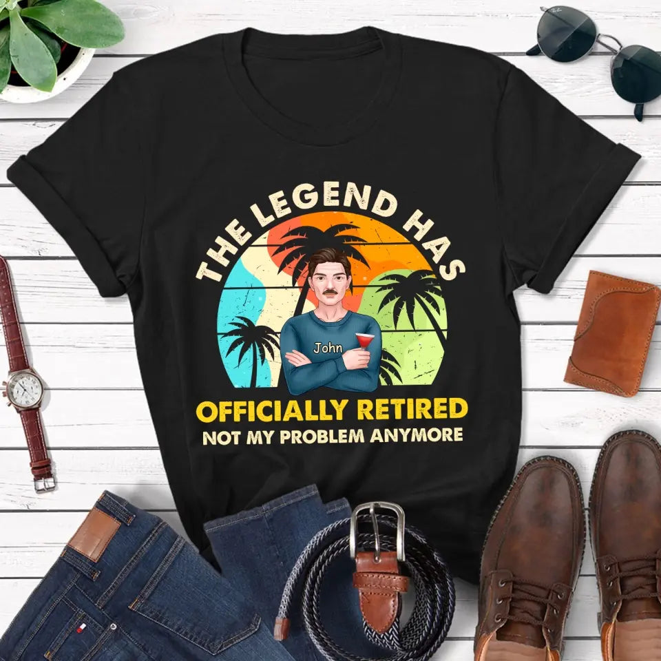 The Legend Has Officially Retirement - Personalized T-shirt, Retirement Gift For Grandparents