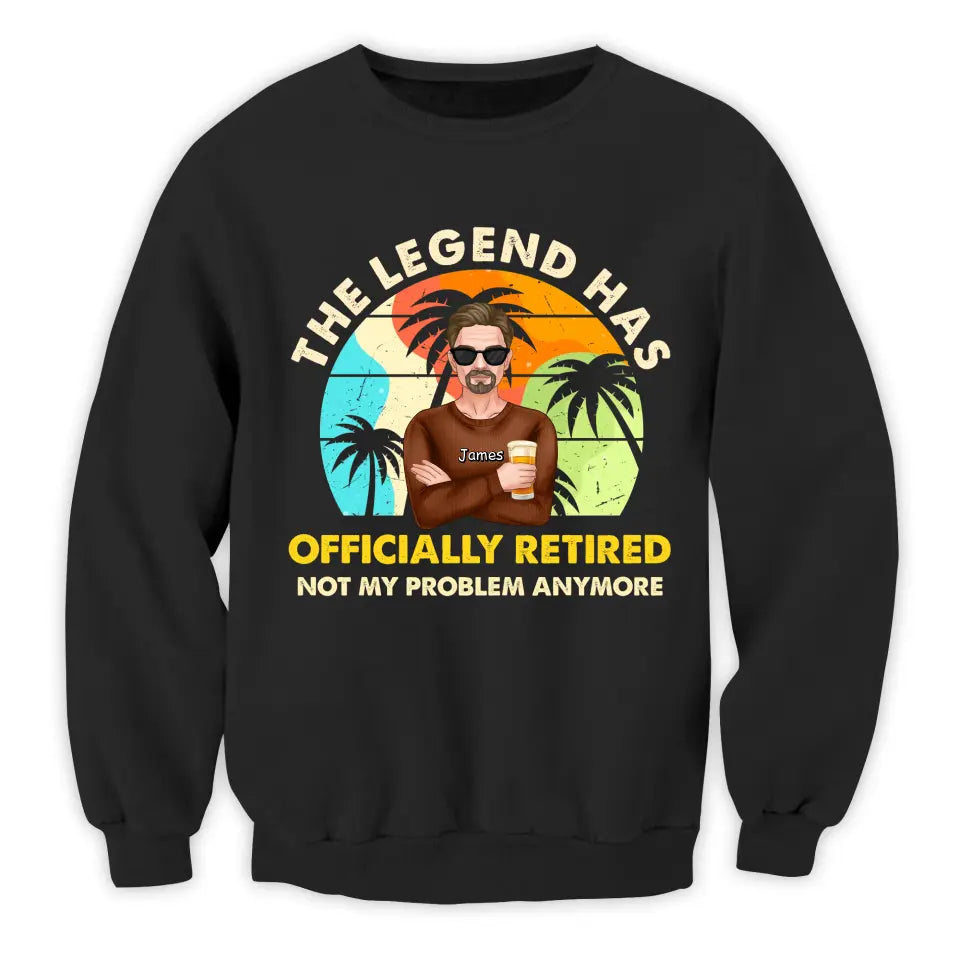The Legend Has Officially Retirement - Personalized T-shirt, Retirement Gift For Grandparents