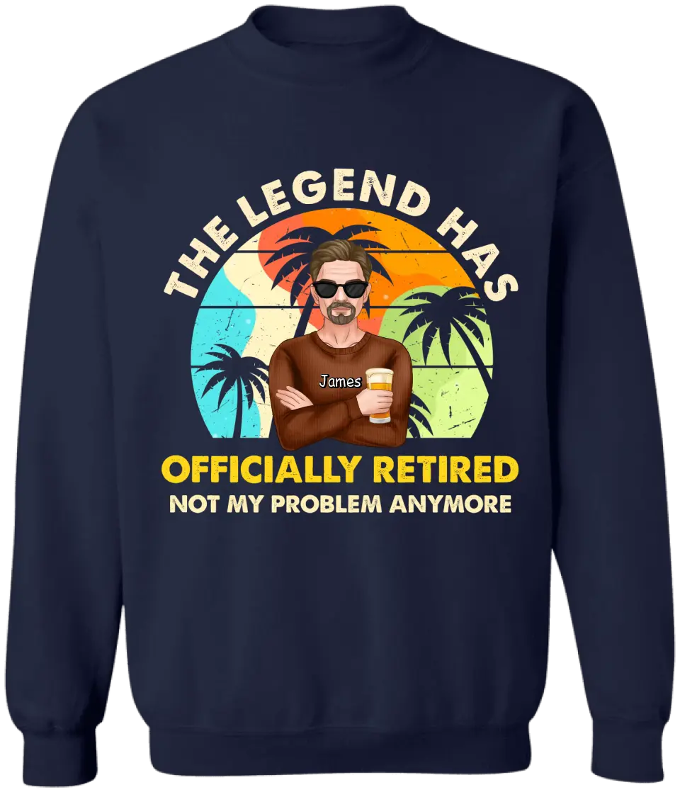 The Legend Has Officially Retirement - Personalized T-shirt, Retirement Gift For Grandparents