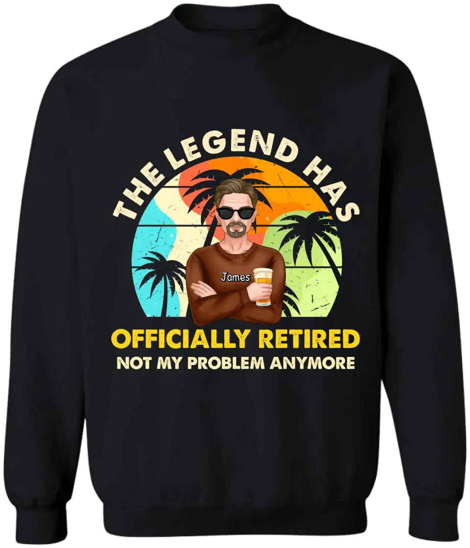 The Legend Has Officially Retirement - Personalized T-shirt, Retirement Gift For Grandparents