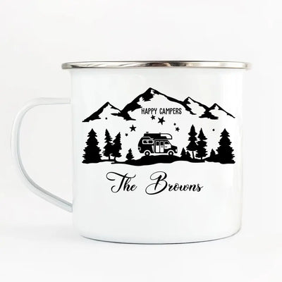 Happy Campers - Personalized Campfire Mug, Gift For Camping Lovers