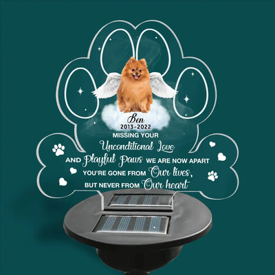 Missing Your Unconditional Love - Personalized Solar Light, Memorial Gift, Pet Loss Gift