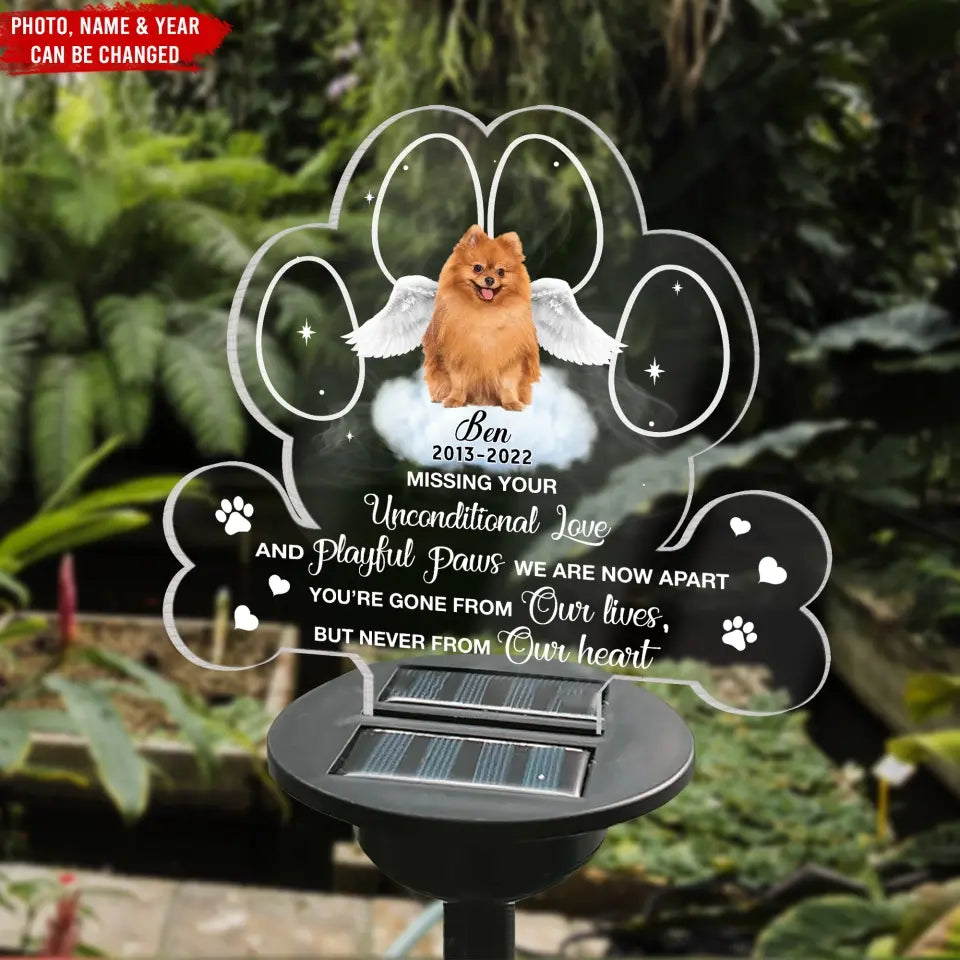 Missing Your Unconditional Love - Personalized Solar Light, Memorial Gift, Pet Loss Gift
