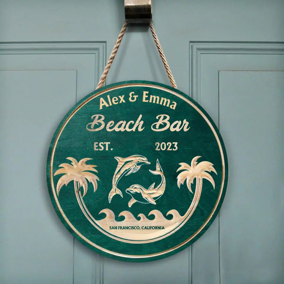 Welcome To Pool House - Personalized Wood Sign, Beach Bar Sign, Personalized Pool Sign