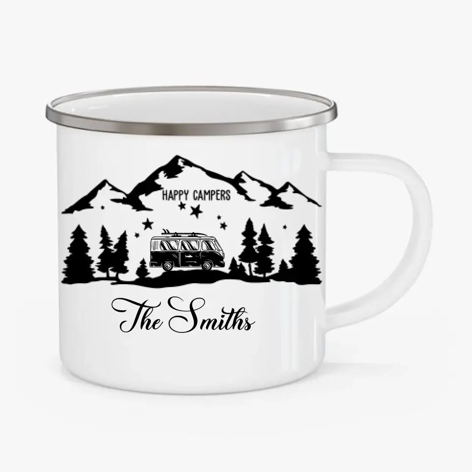 Happy Campers - Personalized Campfire Mug, Gift For Camping Lovers