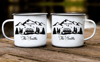 Happy Campers - Personalized Campfire Mug, Gift For Camping Lovers