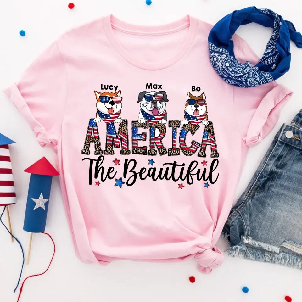 America The Beautiful - Personalized T-Shirt, Gift For 4th of July